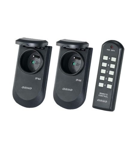 Zestaw bezprzew. gniazd sterowa. pilotem 2+1 IP44