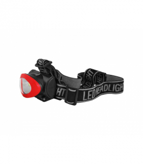 Latarka czołowa LTC LL49, LED COB, IP67, wodoodporna, czarno-czerwona. LTC LXLL49
