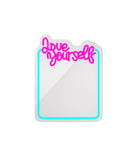 Neon MIRROR LED LOVE YOURSELF błękit róż FMNE01 Forever Light RTV200015