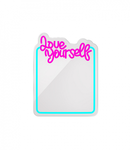 Neon MIRROR LED LOVE YOURSELF błękit róż FMNE01 Forever Light RTV200015