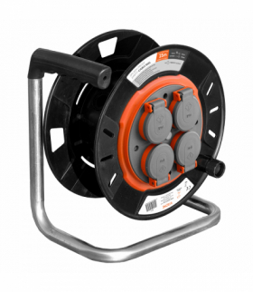 Bryzgoszczelny zwijak bębnowy IP44 4x2P+Z 16A 230V, H05RR-F 3x1,5mm2, 25m Orno CR-4