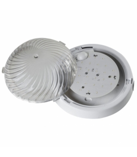 Oprawa FEN LED z czuj. mikrof, IP44,poliwęg. przeź