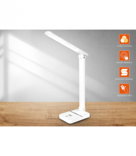 Lampka biurkowa LTC LED 3W, 3 tryby świecenia 3000/4000/6000K, regulowana, akumulator 1200mAh, biała LTC LXL1949