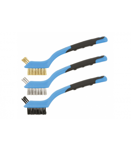 Zestaw szczotek drucianych 3 szt, drut nylonowy, stalowy i mosiężny Hogert HT3B647