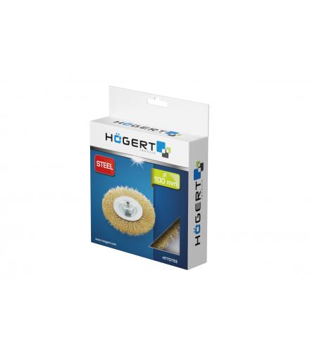 Szczotka ścierna 100mm, stal, M14 Hogert HT7D753