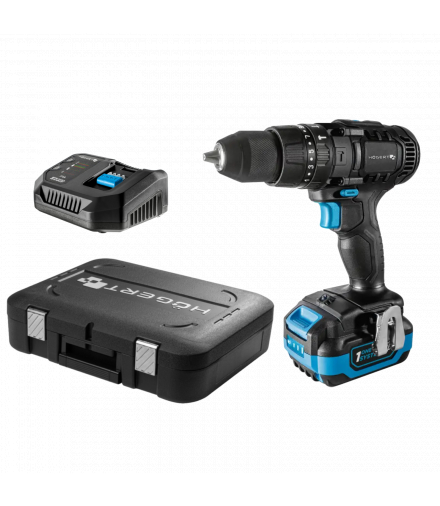 Zestaw wiertarko wkrętarka akumulatorowa 18V OneAccuSystem + akumulator 2Ah + ładowarka + walizka Hogert HT2E245-B12PD