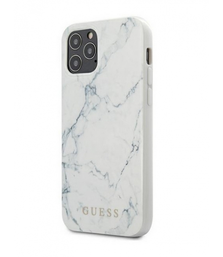Nakładka do iPhone 12 Pro Max 6,7" GUHCP12LPCUMAWH biała hard case Marble TFO Guess GSM103687