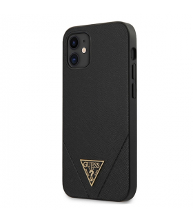 Nakładka do iPhone 12 Mini 5,4" GUHCP12SVSATMLBK czarna hard case Saffiano TFO Guess GSM103706