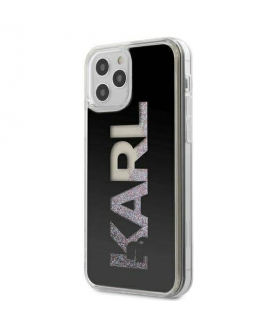 Nakładka do iPhone 12 Pro Max 6,7" KLHCP12LKLMLBK czarna hard case Karl Logo Glitter TFO Karl Lagerfeld GSM103753