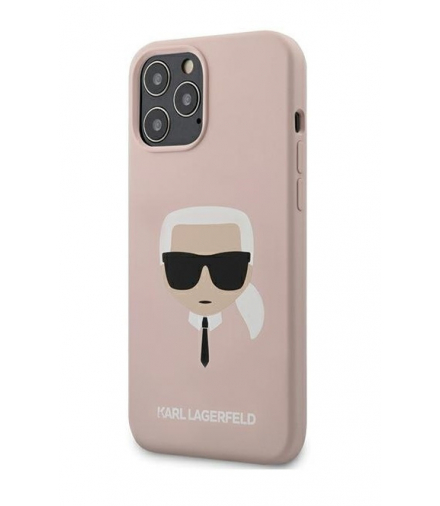 Nakładka do iPhone 12 Pro Max 6,7" KLHCP12LSLKHLP jasnoróżowa hard case Silicone Karl`s Head TFO Karl Lagerfeld GSM106011