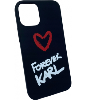 Nakładka do iPhone 12 Mini 5,4" KLHCP12SSILKRBK czarna hard case Silicone Forever Karl TFO Karl Lagerfeld GSM106012