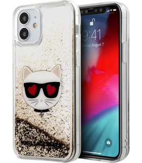 Nakładka do iPhone 12 Mini 5,4" KLHCP12SLCGLGO złota hard case Liquid Glitter Choupette TFO Karl Lagerfeld GSM106032