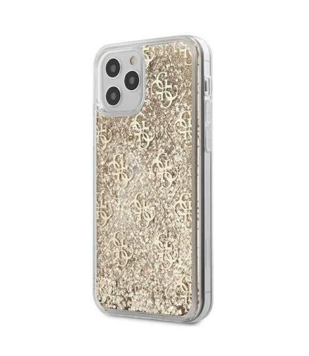 Nakładka do iPhone 12 / 12 Pro 6,1" GUHCP12MLG4GSLG złota hard case 4G Liquid Glitter TFO Guess GSM109241