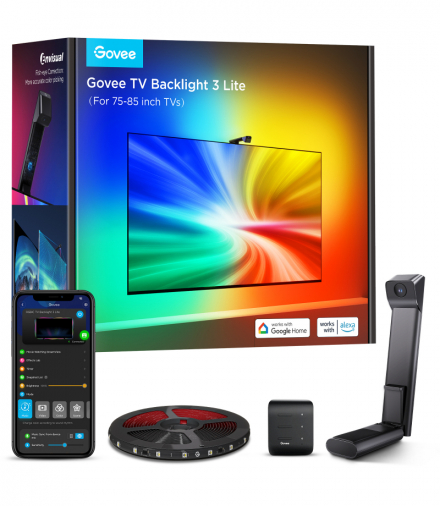 Govee H6099 TV Backlight 3 Lite Podświetlenie LED dla TV 75-85 cali, RGBICW, Wi-Fi+Bluetooth GOVEE H60993D2