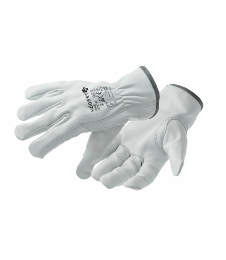 KINZIG rękawice skórzane Driver (skóra kozia) białe 8 Hogert HT5K734-8