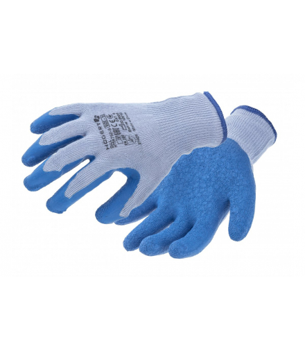 DILL rękawice powlekane lateksem szare/niebieskie (12 par/op.) 8 Hogert HT5K753-8