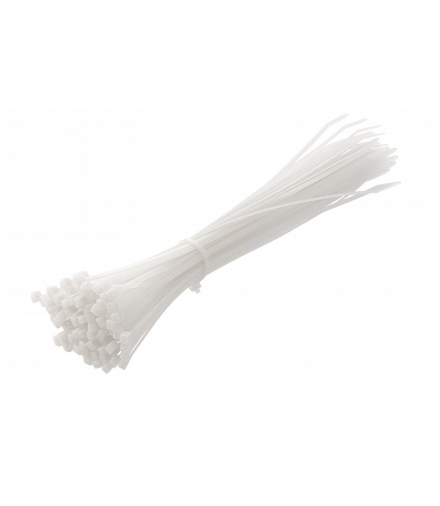 Nylonowe opaski zaciskowe, trytytki 3,6 x 300 mm, 100 szt., białe Hogert HT2C725