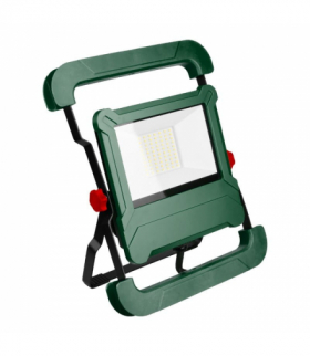 Naświetlacz LED z gniazdem AC 230 V, 4500 lm, 5000 K, IP54, zielony DPM FL4050
