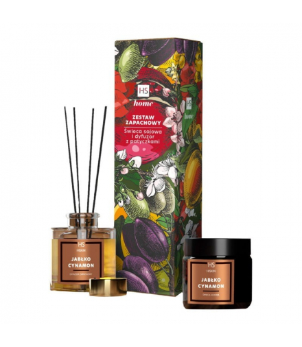Zestaw świeca + dyfuzor zapachowy, Jabłko Cynamon DPM HIS-45123