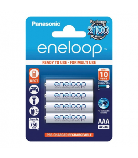 Akumulatorki ENELOOP AAA, 750mAh, 4szt., blister, Panasonic PNP3P-4BP