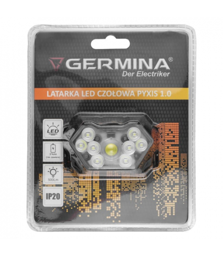 Lampa czołowa LED, ładowalna, 500 lm, Pyxis 1.0, GERMINA GW-0152