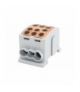 Zacisk HLK 100A-3 (1x25,2x16 / 1x25,2x16) Al/Cu - brązowy F-Elektro F2.0361