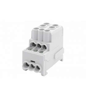 Blok rozdzielczy DBR 100A (2x25 / 6x10) Al/Cu - szary F-Elektro F2.0549