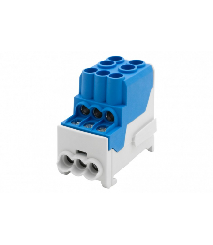 Blok rozdzielczy DBR 100A (2x25 / 6x10) Al/Cu - niebieski F-Elektro F2.0550