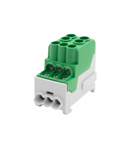 Blok rozdzielczy DBR 100A (2x25 / 6x10) Al/Cu - zielony F-Elektro F2.0551