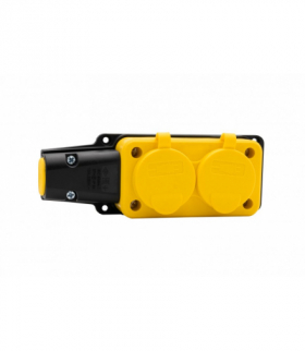Listwa przedłużacza, warsztatowa, gumowa 2x230V 16A IP54 żółta F-Elektro F6.0482
