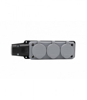 Listwa przedłużacza, warsztatowa, gumowa 3x230V 16A IP54 szara F-Elektro F6.0487
