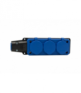 Listwa przedłużacza, warsztatowa, gumowa 3x230V 16A IP54 SCHUKO niebieska F-Elektro F6.0401