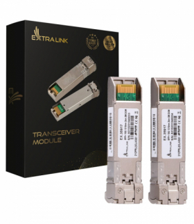 Extralink SFP+ 10G 2-pack Moduł SFP+ 10Gbps, LC/UPC, 1310nm, 2km, single mode, DOM EXTRALINK EX.35917