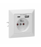Gniazdo pojedyncze 2P+Z, USB-A + USB-C, wyjście 5VDC, max 2,8A Orno OR-AE-13232