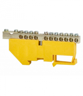 Listwa ochronna 11-modułowa 11x16mm2, 1x35mm2 wysoka podstawa - żółta F-Elektro F2.0066