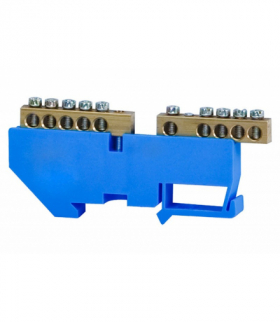 Listwa ochronna 2x5-modułowa 2x5x16mm2 wysoka podstawa - niebieska F-Elektro F2.0057