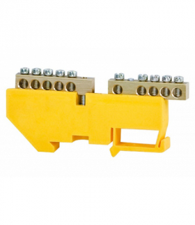 Listwa ochronna 2x5-modułowa 2x5x16mm2 wysoka podstawa - żółta F-Elektro F2.0058