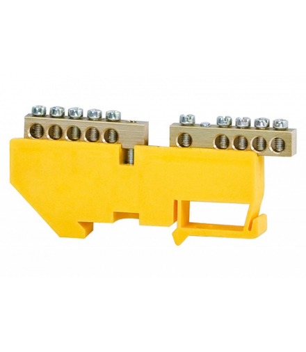 Listwa ochronna 2x5-modułowa 2x5x16mm2 wysoka podstawa - żółta F-Elektro F2.0058