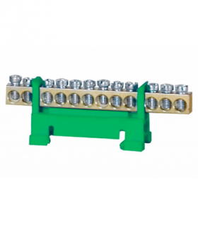 Listwa ochronna 12-modułowa 12x16mm2 niska podstawa - zielona F-Elektro F2.0117