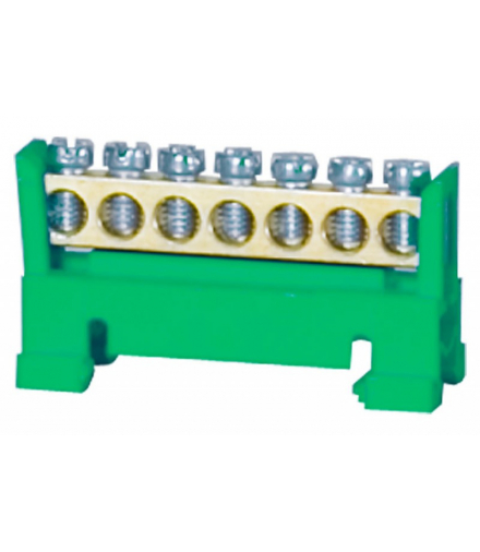 Listwa ochronna 7-modułowa 7x16mm2 niska podstawa - zielona F-Elektro F2.0115