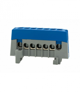 Listwa ochronna ZPI 7-modułowa (7x16mm2) IP20 AL/CU - niebieska F-Elektro F2.0389