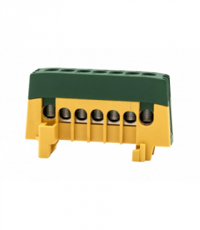 Listwa ochronna ZPI 7-modułowa (7x16mm2) IP20 AL/CU - żółto/zielona F-Elektro F2.0390