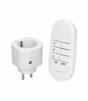 Bezprzewodowe gniazdo mini sterowane pilotem 1+1, wersja Schuko Orno OR-GB-461(GS)
