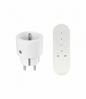 Zestaw bezprzewodowych gniazd MINI Schuko, sterowanych pilotem 1+1, 2300W Orno RS-10(GS)