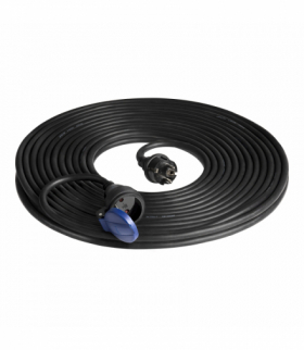 Gumowy przedłużacz warsztatowy bryzgoszczelny IP44, 1x2P+Z 20m,kabel gumowy olejoodporny H07RN-F 3x1,5mm², 230VAC/16A Orno OR-AE-13290/20M