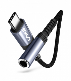 BWOO adapter BZ47 aux mini-jack żeński 3,5 mm do USB-C czarny TFO GSM183263