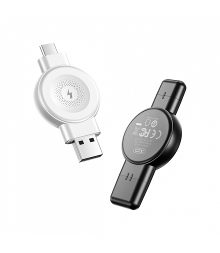 XO ładowarka bezprzewodowa indukcyjna do smartwacha QI CX026 USB+USB-C 2,5W czarna TFO GSM182510