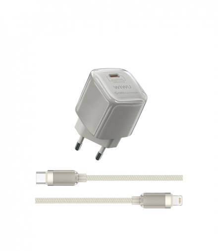 WIWU ładowarka Jello 20W GaN Charger Sets Wi-U016 C-L, EU Plug TFO GSM186454