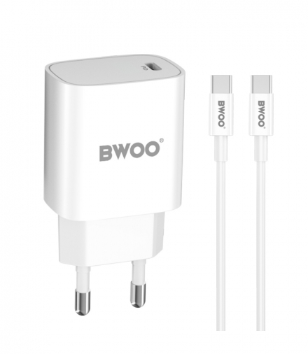 BWOO ładowarka sieciowa CDA159 20W z kablem C-C TFO GSM183274