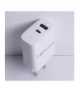 Forever ładowarka sieciowa PD QC TC-07-30AC 1x USB-C 1x USB 30W biała + kabel USB-C - USB-C 60W TFO GSM180736